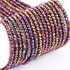 Electroplate Glass Beads Strands EGLA-F149-FP-03-1
