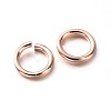 Eco-Friendly PVD Vacuum Plating & Long-Lasting Plated Brass Open Jump Rings KK-E663-4mm-RG-2
