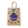 Christmas Theme Blue Printed Kraft Paper Tote Bags with Handles ABAG-B006-04A-1
