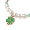 6mm Round Shell Pearl Beaded Bracelets BJEW-TA00511-3