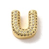 Brass Micro Pave Clear Cubic Zirconia Charms ZIRC-C009-01G-U-1