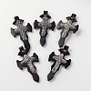 Cross Polymer Clay Rhinestone Big Pendants RB-K042-01-1