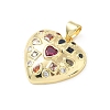 Valentine's Day Brass Micro Pave Colorful Cubic Zirconia Pendants KK-L273-01G-01-2