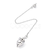 Rack Plating Brass Pointed Dowsing Pendulum Pendants KK-K335-01-2