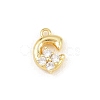 Brass Micro Pave Clear Cubic Zirconia Charms KK-Z151-18G-C-1