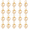 20Pcs Rack Plating Brass Heart Charms KK-BBC0024-87B-1