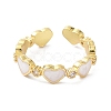 Heart Real 18K Gold Plated Cuff Rings for Girl Women Gift ZIRC-C021-05G-1