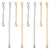 8Pcs 4 Styles Brass Chain Extender with Heart Charms and Lobster Claw Clasp FIND-ME0002-41-1
