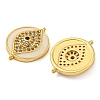 Rack Plating Brass Micro Pave Clear Cubic Zirconia Eye Connector Charms KK-Z063-20G-01-2