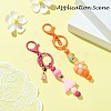 Baking Paint Alloy and Brass Bar Beadable Keychain for Jewelry Making DIY Crafts DIY-YW0007-58D-2