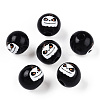Halloween Theme Wood European Beads WOOD-N016-04D-1