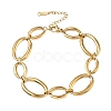 304 Stainless Steel Oval Link Chain Bracelets for Women BJEW-A169-04G-4