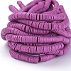 Flat Round Handmade Polymer Clay Beads CLAY-R067-8.0mm-05-4