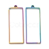 304 Stainless Steel Open Back Bezel Rectangle Pendants STAS-Z040-06B-RC-1