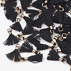 Polycotton(Polyester Cotton) Tassel Pendant Decorations X-FIND-S275-G-M-3