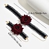 Cloth Rose Lace Choker Necklaces & Bracelets Sets FS-WG6DFA9-01-1