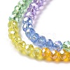 Transparent Electroplate Glass Beads Strands GLAA-E036-02-4