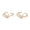 Butterfly Clear Cubic Zirconia Cuff Ring RJEW-M146-12G-4
