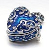 Enamel Heart Rack Plating Platinum Brass Prayer Box Pendants KK-L101-01-2