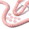 Flat Round Handmade Polymer Clay Beads CLAY-R067-12mm-18-2