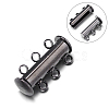 3-Strands 6-Holes Tube Brass Magnetic Slide Lock Clasps KK-D473-B-NF-1