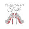 High-heeled Shoes Glass Rhinestone Patches DIY-WH0303-009-1