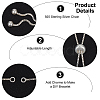 2Pcs 925 Sterling Silver Chain Link Bracelet Making MAK-BBC0001-02-4