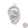 Rhodium Plated 925 Sterling Silver Fold Over Clasps STER-G038-06P-1
