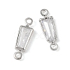 SHEGRACE Brass Pave Cubic Zirconia Trapezoid Connector Charms XGRQ2O526-444A-P-2
