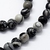 Natural Black Silk Stone/Netstone Beads Strands G-I199-11-8mm-3