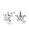 Brass Pave Cubic Zirconia Stud Earring Findings CU-CBAE189-04P-2