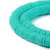 Flat Round Handmade Polymer Clay Beads CLAY-R067-6.0mm-34-2