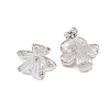 Brass Micro Pave Cubic Zirconia Stud Earring Findings CU-CBAA5EE-04P-04-2