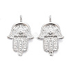 Brass Micro Pave Clear Cubic Zirconia Pendants KK-S356-539P-NF-1