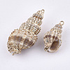 Electroplate Spiral Shell Pendants SSHEL-S262-24-2