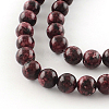 Dyed Natural Sesame Jasper Round Beads Strands G-R342-6mm-11-2