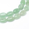 Natural Green Aventurine Flat Oval Bead Strands G-M206-22-3