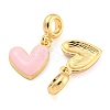 Rack Plating Alloy Enamel Heart European Dangle Charms FIND-B034-20G-01-2