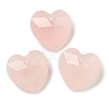 Natural Rose Quartz Faceted Heart Charms G-G123-01D-1