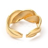 Ion Plating(IP) 304 Stainless Steel Twist Rope Shape Open Cuff Ring for Women RJEW-E063-06G-3