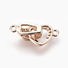 Brass Micro Pave Cubic Zirconia Fold Over Clasps KK-P164-09RG-2