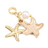 5Pcs 5 Colors Double Starfish Alloy Enamel European Dangle Charms PALLOY-JF04458-4