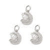 Rack Plating Brass Micro Pave Clear Cubic Zirconia Charms KK-C011-55P-3