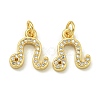 Rack Plating Brass Micro Pave Cubic Zirconia Pendants KK-K386-02D-G-1