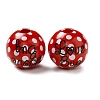 Printed Wood Round Beads WOOD-C012-01C-2