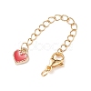 304 Stainless Steel Chain Extenders with Heart Alloy Enamel Charm FIND-JF00097-2