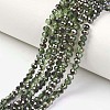 Electroplate Transparent Glass Beads Strands EGLA-A034-T6mm-P08-1