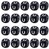 20Pcs Black Cube Letter Silicone Beads 12x12x12mm Square Dice Alphabet Beads with 2mm Hole Spacer Loose Letter Beads for Bracelet Necklace Jewelry Making JX433U-1