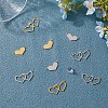 24Pcs 4 Styles Valentine's Day 304 Stainless Steel Connector Charms STAS-DC0011-68-5