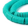 Flat Round Handmade Polymer Clay Beads CLAY-R067-8.0mm-34-2